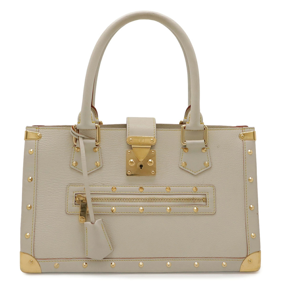 LOUIS VUITTON Suhali Fabulous Tote Bag Studded Leather Blanc White